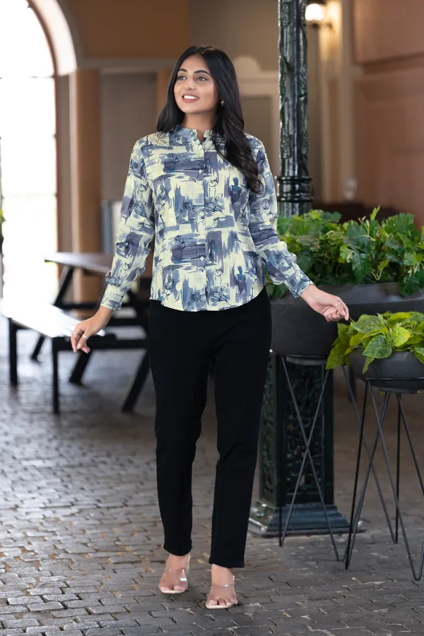 Grey_Viscose_Rayon_Shirts_For_Women
