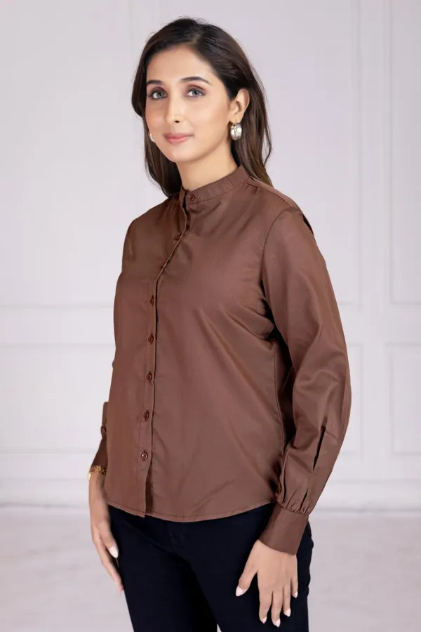 Coffee_Cotton_Shirts_For_Women