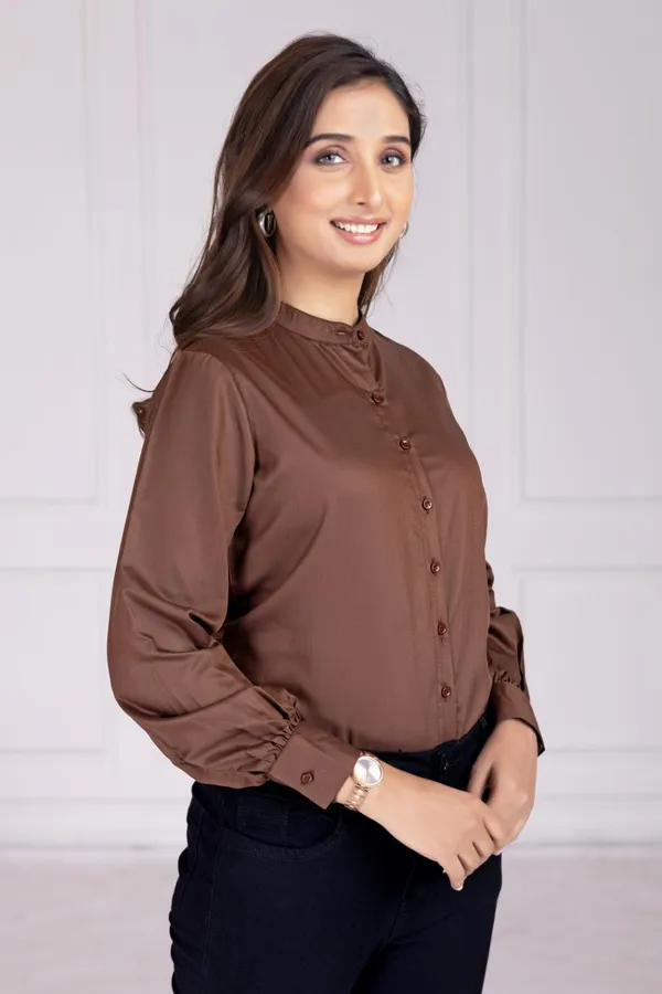 Coffee_Cotton_Shirts_For_Women