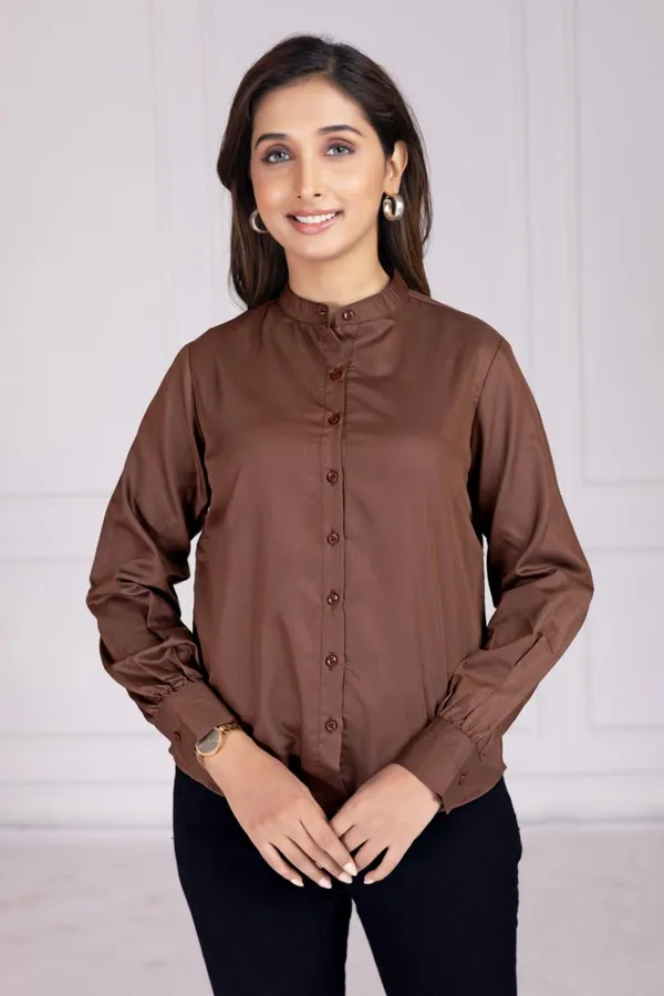 Coffee_Cotton_Shirts_For_Women