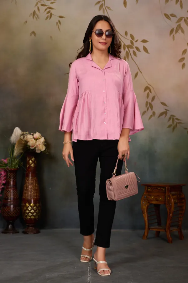 Baby_Pink_Cotton_Blend_Top_For_Women