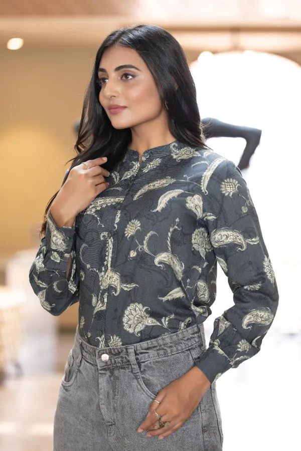 Grey_Viscose_Rayon_Shirts_For_Women