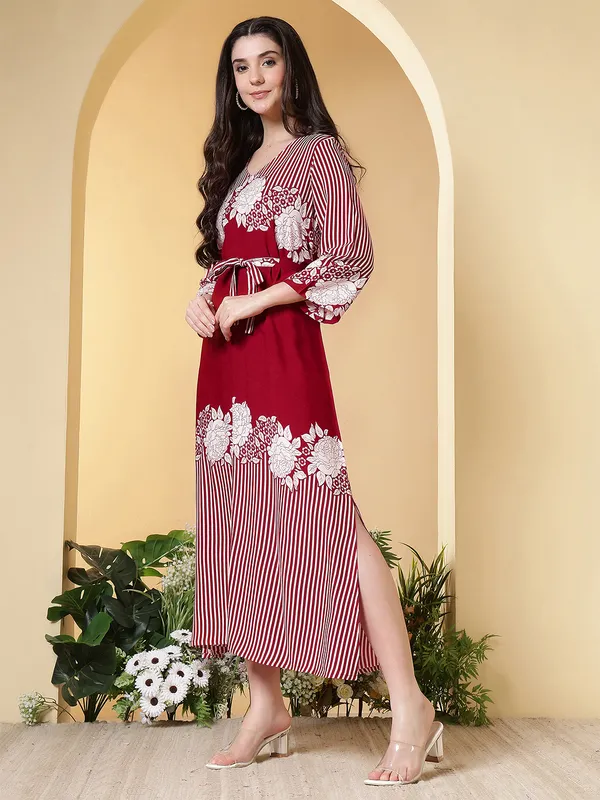 Red_Viscose_Rayon_Dresses_For_Women