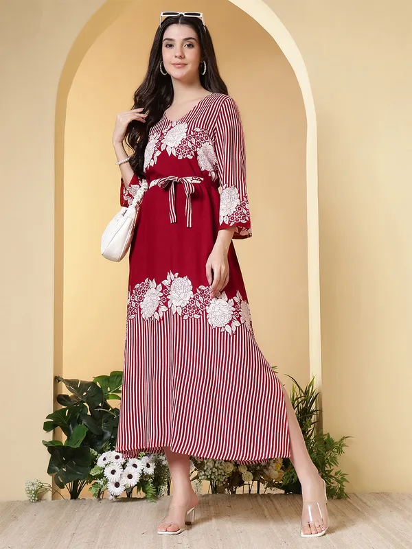 Red_Viscose_Rayon_Dresses_For_Women