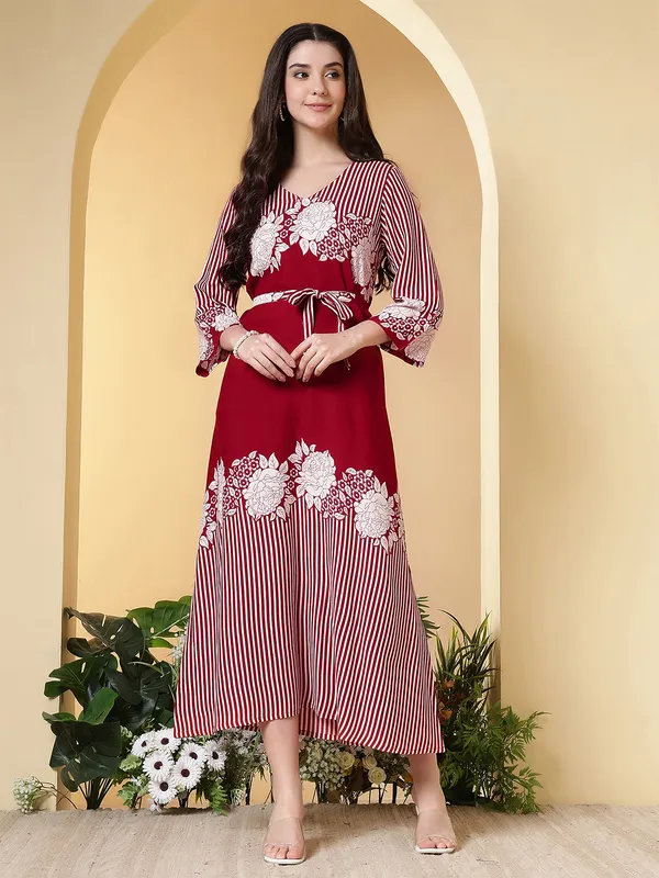 Red_Viscose_Rayon_Dresses_For_Women