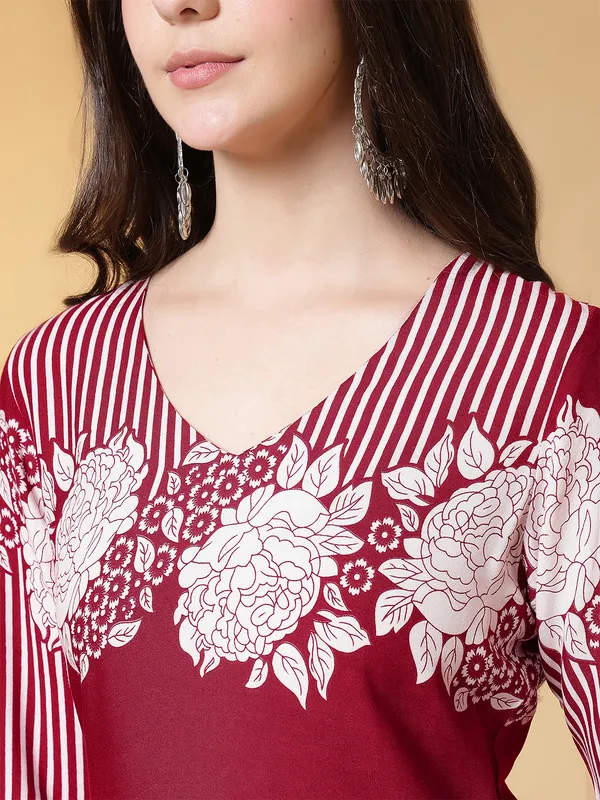 Red_Viscose_Rayon_Kurtis_For_Women