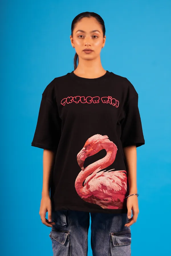 Black_Flamingo_Frenzy_T-Shirt_For_Unisex