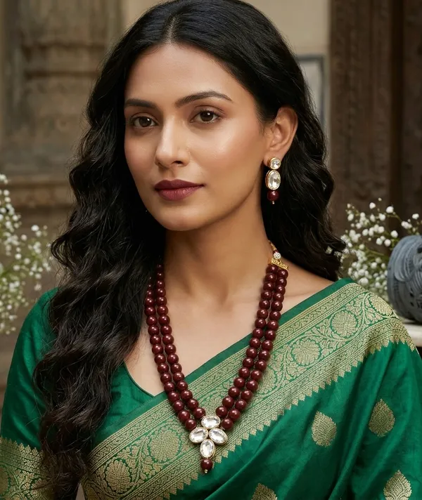 Viva_Jewels_Royal_Maroon_&_Gold_Heritage_Choker_Set_–_Premium_Brass-Plated_Floral_Kundan_Necklace_with_Layered_Beadwork_and_Matching_Statement_Earrings