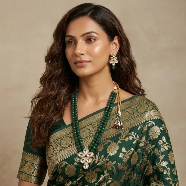 Viva_Jewels_Regal_Green_Brass_Premium_Multi-Strand_Necklace_Set_–_Majestic_Double-Strand_Emerald-Green_Bead_Necklace_with_Grand_Floral_Kundan_Pendant_and_Matching_Earrings