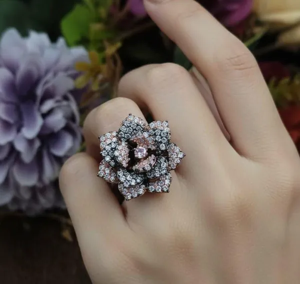 Viva_Jewels_Antique_Rose_Bloom_Statement_Ring_–_Handcrafted_Dual-Tone_Floral_Band_with_Pink_&_Clear_Micro-CZ_Pave_Setting
