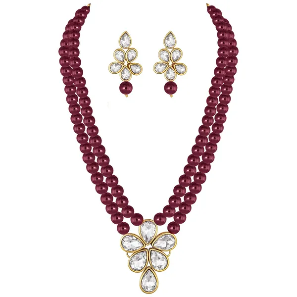 Viva_Jewels_Regal_Maroon_&_Gold_Dual-Strand_Pearl_Necklace_Set_–_Premium_Kundan_Floral_Pendant_with_Matching_Tiered_Drop_Earrings