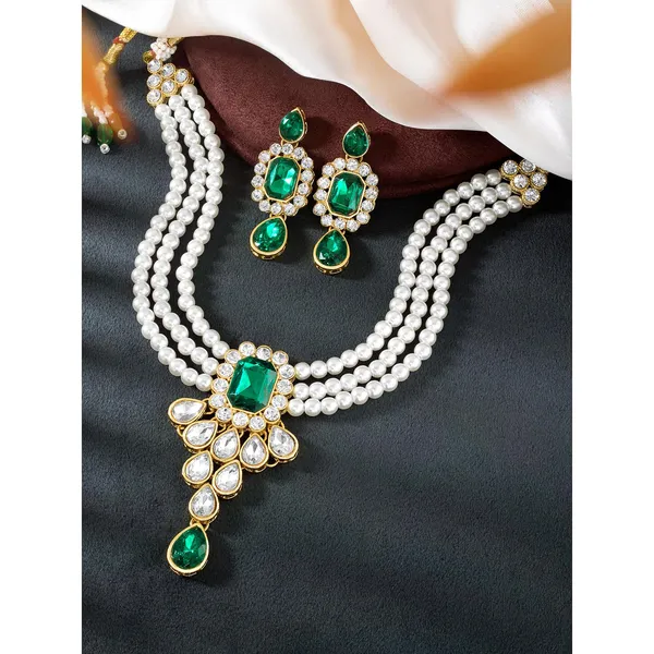 Viva_Jewels_Elegant_Brass_Gold-Finish_Necklace_Set_–_Green_&_White_Stone_Studded_Ethnic_Wear_for_Women