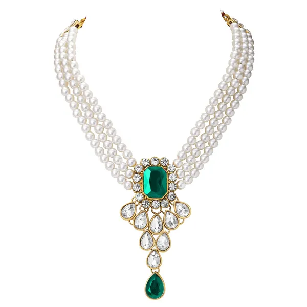 Viva_Jewels_Elegant_Brass_Gold-Finish_Necklace_Set_–_Green_&_White_Stone_Studded_Ethnic_Wear_for_Women