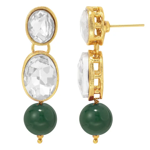 Viva_Jewels_Heritage_Green_Double-Strand_Bead_Necklace_–_Premium_Gold-Plated_Choker_with_Floral_Kundan_Pendant_and_Matching_Drop_Earrings