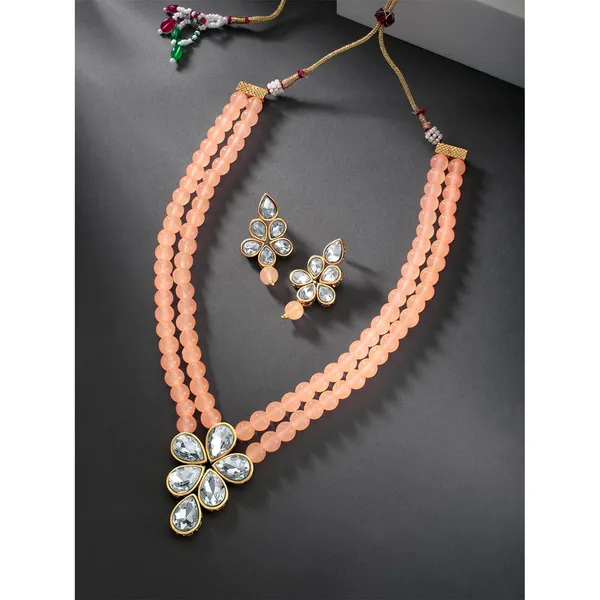Viva_Jewels_Graceful_Peach_&_Golden_Brass_Premium_Necklace_Set_–_Elegant_Double-Strand_Peach_Pearl_Necklace_with_Floral_Kundan_Centerpiece_and_Matching_Earrings
