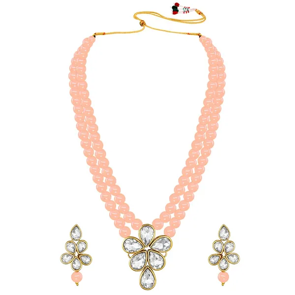 Viva_Jewels_Graceful_Peach_&_Golden_Brass_Premium_Necklace_Set_–_Elegant_Double-Strand_Peach_Pearl_Necklace_with_Floral_Kundan_Centerpiece_and_Matching_Earrings