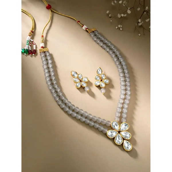 Viva_Jewels_Regal_Double-Layer_Frost_White_Onyx-Style_Statement_Set_–_Handcrafted_Gold-Plated_Rani_Haar_with_Floral_Kundan_Pendant_and_Matching_Drop_Earrings