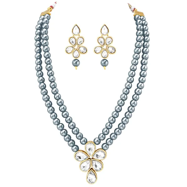 Viva_Jewels_Regal_Double-Layer_Silver_Pearl_Statement_Set_–_Handcrafted_Gold-Plated_Rani_Haar_with_Floral_Kundan_Pendant_and_Matching_Drop_Earrings