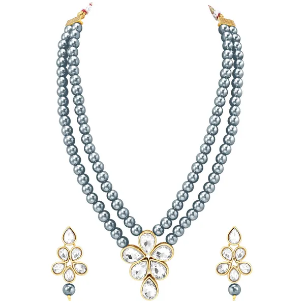 Viva_Jewels_Regal_Double-Layer_Silver_Pearl_Statement_Set_–_Handcrafted_Gold-Plated_Rani_Haar_with_Floral_Kundan_Pendant_and_Matching_Drop_Earrings