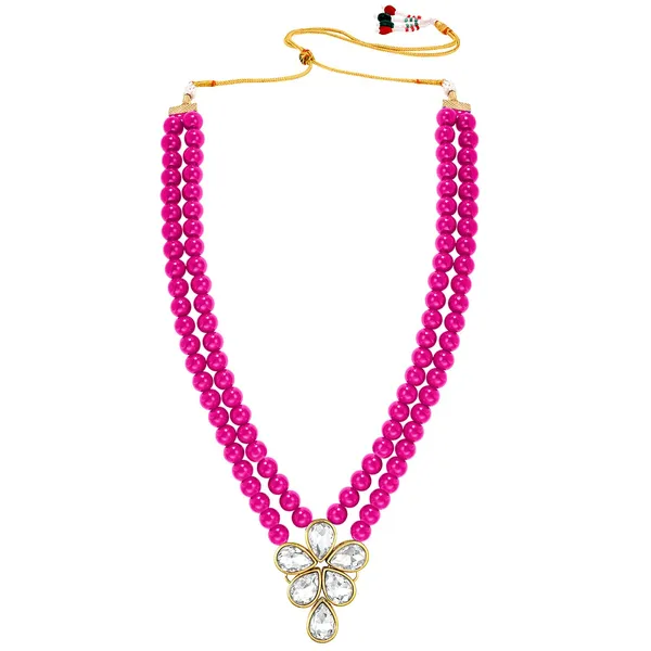 Viva_Jewels_Rani_Pink_&_Gold_Premium_Dual-Strand_Bead_Necklace_Set_–_Elegant_Brass_Choker_with_Crystal_Floral_Pendant_and_Matching_Studs