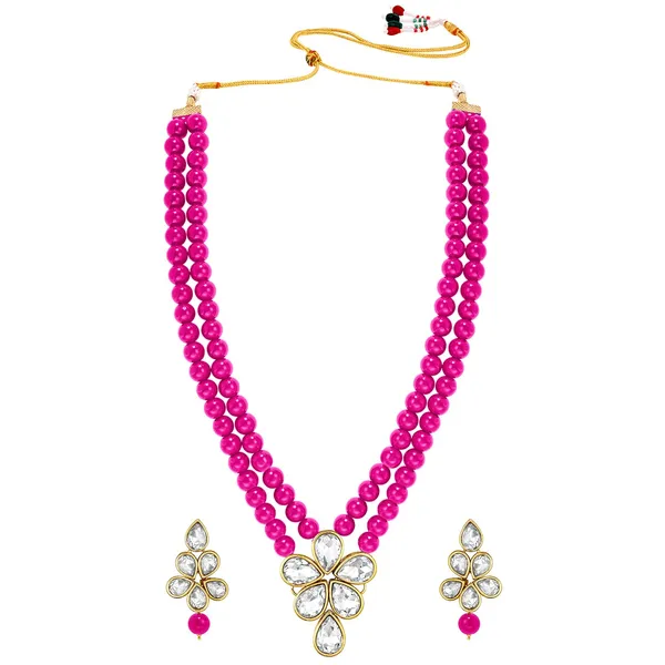 Viva_Jewels_Rani_Pink_&_Gold_Premium_Dual-Strand_Bead_Necklace_Set_–_Elegant_Brass_Choker_with_Crystal_Floral_Pendant_and_Matching_Studs