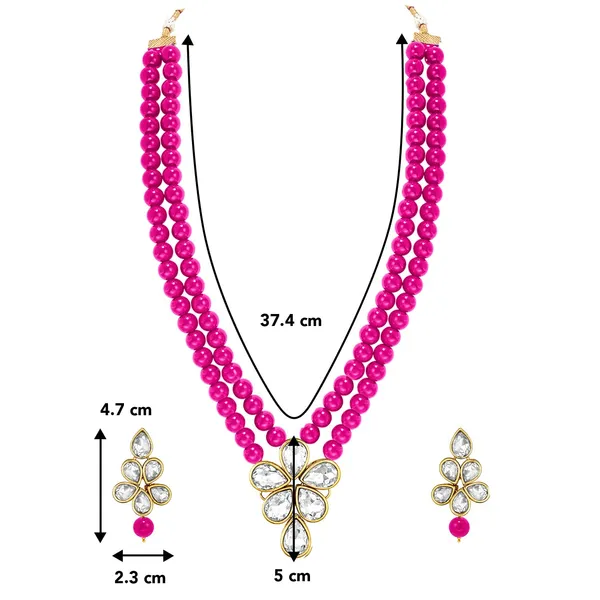 Viva_Jewels_Rani_Pink_&_Gold_Premium_Dual-Strand_Bead_Necklace_Set_–_Elegant_Brass_Choker_with_Crystal_Floral_Pendant_and_Matching_Studs