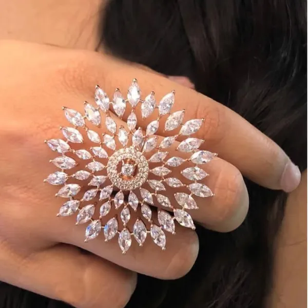 Viva_Jewels_Regal_Rose_Gold-Plated_"Surajmukhi"_Cocktail_Ring_–_Grand_Floral_Sunburst_Statement_Ring_with_Marquise-Cut_Zircon_Crystals