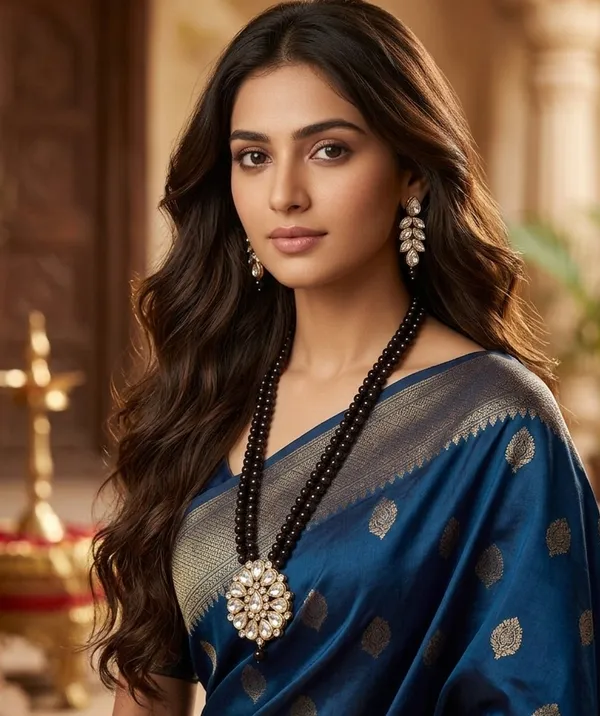 Viva_Jewels_Midnight_Heritage_Necklace_Set_–_Premium_Gold-Plated_Brass_Long_Necklace_with_Double-Strand_Black_Beads_and_Matching_Kundan_Drop_Earrings