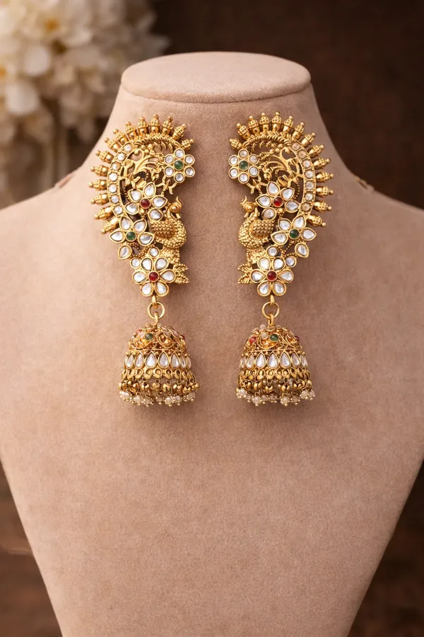 Viva_Jewels_Premium_Gold-Plated_CZ_Kundan_Ear_Cuff_Jhumkas_–_Traditional_Temple_Jewelry_Earrings