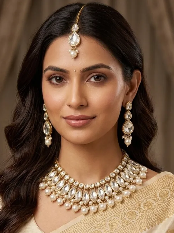 Viva_Jewels_Regal_Gold-Plated_Kundan_&_Pearl_Choker_Set_–_Heritage_Bridal_Necklace_with_Marquise_Crystal_Accents,_Matching_Drop_Earrings,_and_Maang_Tikka