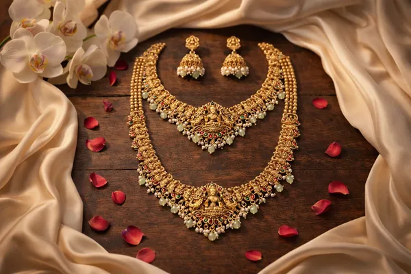 Viva_Jewels_Regal_Matte-Finish_Temple_Jewelry_Combo_Set_–_Premium_Gold-Plated_Lakshmi_Motif_Choker,_Grand_Long_Haar,_and_Matching_Statement_Jhumkas