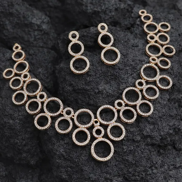 Gold_Plated_CZ_Choker_Necklace_Premium_Jewelry_Set