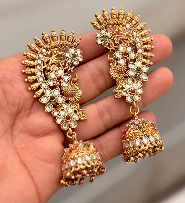 Viva_Jewels_Premium_Gold-Plated_CZ_Kundan_Ear_Cuff_Jhumkas_–_Traditional_Temple_Jewelry_Earrings
