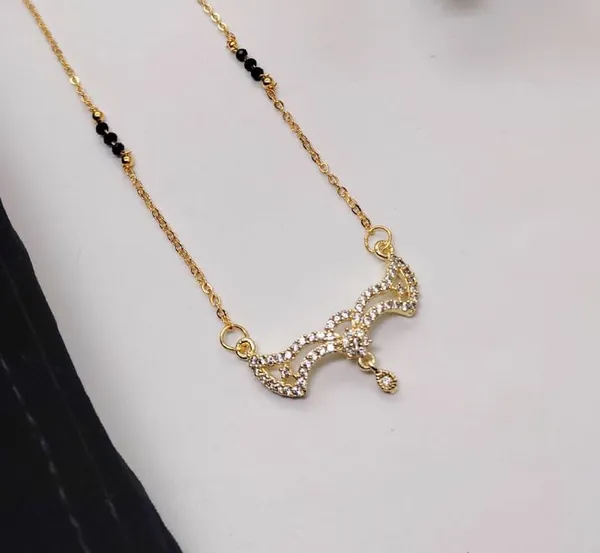 Viva_Jewels_Traditional_Gold-Plated_CZ_Mangalsutra_–_Handcrafted_Delicate_Chain_with_Intricate_Geometric_Diamond-Cut_Pendant_and_Teardrop_Accent