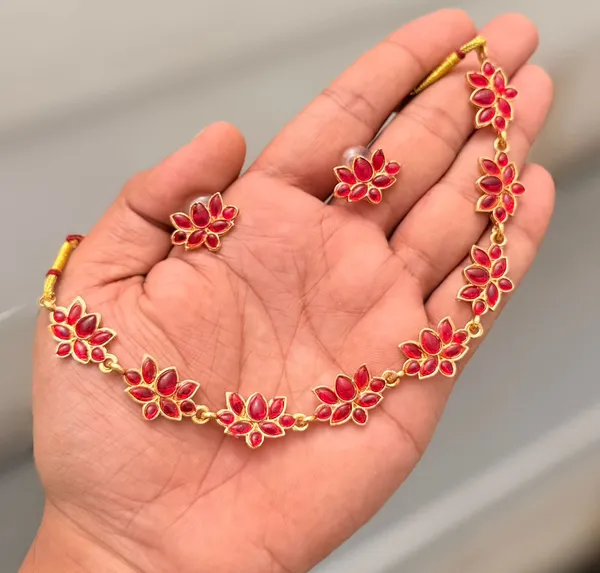 Viva_Jewels_Traditional_Gold-Plated_Ruby_Red_Lotus_Motif_Necklace_Set_–_Vibrant_Floral_Choker_with_Matching_Stud_Earrings_