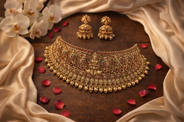 Viva_Jewels_Regal_Lakshmi_Temple_Choker_Set_–_Premium_Gold-Plated_Bridal_Necklace_with_Divine_Deity_Motifs,_Ruby-Red_Accents,_and_Traditional_Pearl_Fringes
