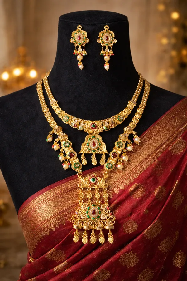 Viva_Jewels_Regal_Heritage_Bridal_Choker_Set_–_Gold-Plated_Kundan_&_Polki_Inspired_Choker_with_Multi-Layered_Pearl_Strands_and_Matching_Jhumkas
