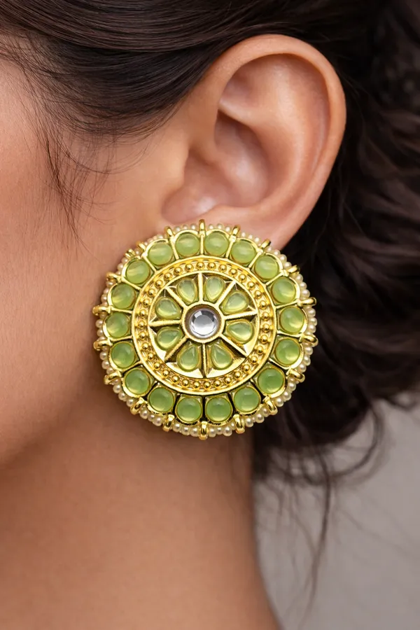 Viva_Jewels_Regal_Olive_Green_Kundan_Studs_–_Handcrafted_Gold-Plated_Oversized_Floral_Chandbali_Ear_Studs_with_Pearl_Border_and_Mirror_Accent