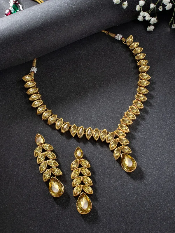 Viva_Jewels_Radiant_Gold-Plated_Marquise-Cut_CZ_Choker_Set_–_Sophisticated_Golden_Crystal_Necklace_with_Elegant_Leaf-Drop_Earrings