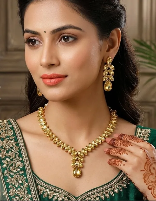 Viva_Jewels_Radiant_Gold-Plated_Marquise-Cut_CZ_Choker_Set_–_Sophisticated_Golden_Crystal_Necklace_with_Elegant_Leaf-Drop_Earrings