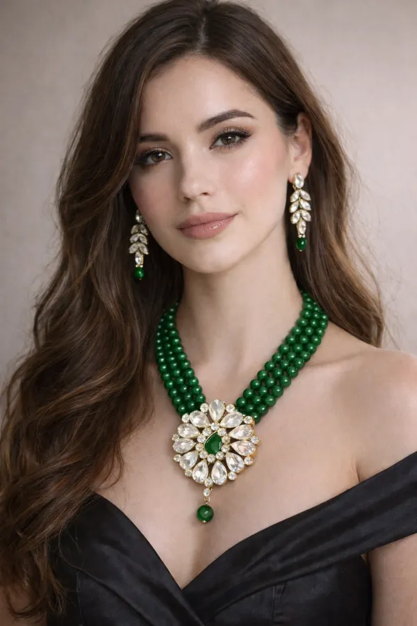 Viva_Jewels_Regal_Triple-Layer_Emerald_Green_Statement_Set_–_Handcrafted_Gold-Plated_Rani_Haar_with_Floral_Kundan_Mandala_Pendant_and_Matching_Drop_Earrings