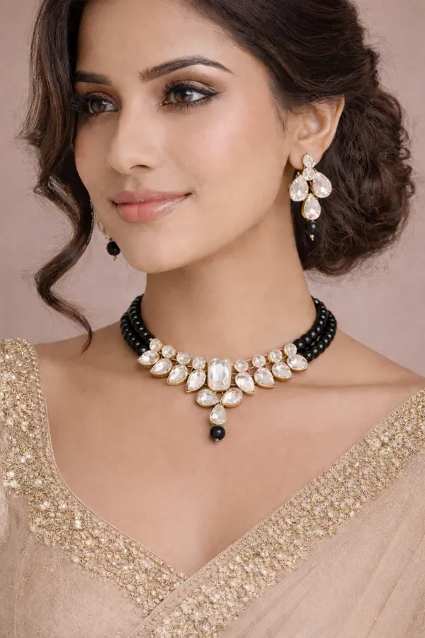Viva_Jewels_Regal_Gold-Plated_Kundan_&_Black_Choker_Set_–_Handcrafted_Statement_Bridal_Necklace_with_Pear-Cut_Crystals_and_Matching_Drop_Earrings