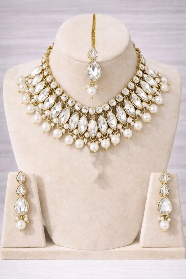 Viva_Jewels_Regal_Gold-Plated_Kundan_&_Pearl_Choker_Set_–_Heritage_Bridal_Necklace_with_Marquise_Crystal_Accents,_Matching_Drop_Earrings,_and_Maang_Tikka