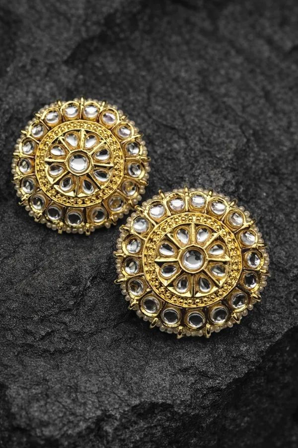 Viva_Jewels_Royal_Radiance_Kundan_Studs_–_18K_Gold-Plated_Sunburst_Statement_Earrings_with_Micro-Pearl_Border_and_High-Clarity_Kundan_Polki