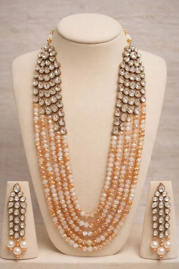 Viva_Jewels_Regal_5-Layer_Peach_&_Cream_Kundan_Haar_–_Premium_Gold-Plated_Long_Necklace_Set_with_Shimmering_Bead_Strands_and_Matching_Statement_Earrings