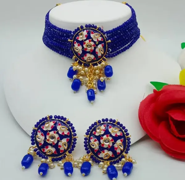 Blue_Brass_Premium_&_Elegant_Choker_&_Earring_Set_For_Women