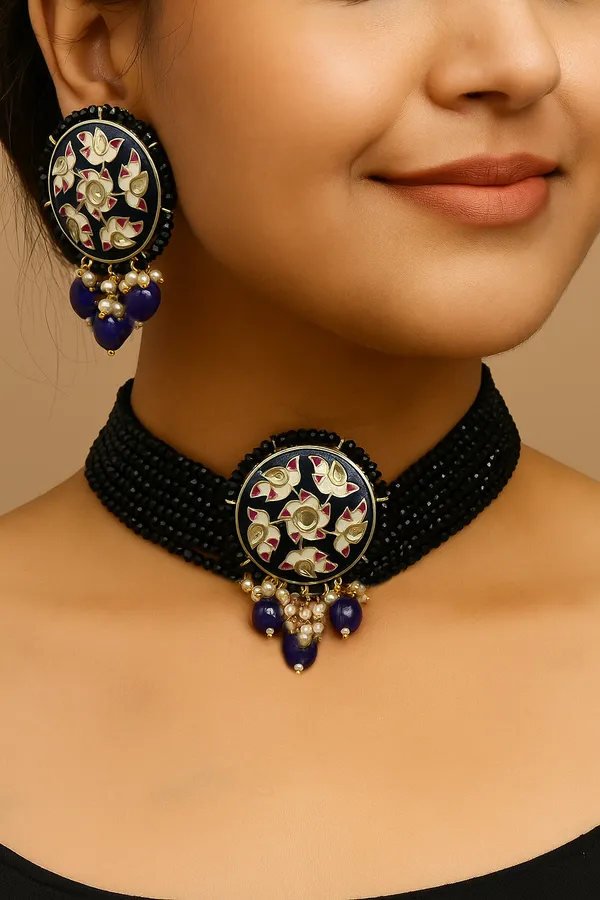 Blue_Brass_Premium_&_Elegant_Choker_&_Earring_Set_For_Women