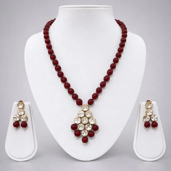 Viva_Jewels_Exquisite_Gold-Plated_Maroon_Red_Pendant_Set_–_Elegant_Floral_Motif_Necklace_with_Matching_Earrings_for_Ethnic_&_Daily_Wear