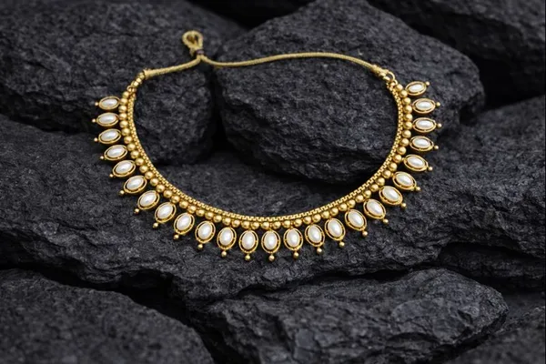 Viva_Jewels_Regal_Antique_Gold-Plated_Pearl_Choker_Set_–_Traditional_Guttapusalu-Inspired_Necklace_with_Oval_Pearl_Cabochons_and_Matching_Earrings