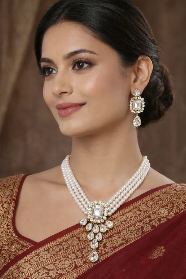 Viva_Jewels_Traditional_Gold-Plated_Pearl_Choker_Set_–_Classic_Multi-Strand_Pearl_Necklace_with_Intricate_Pendant_and_Matching_Earrings